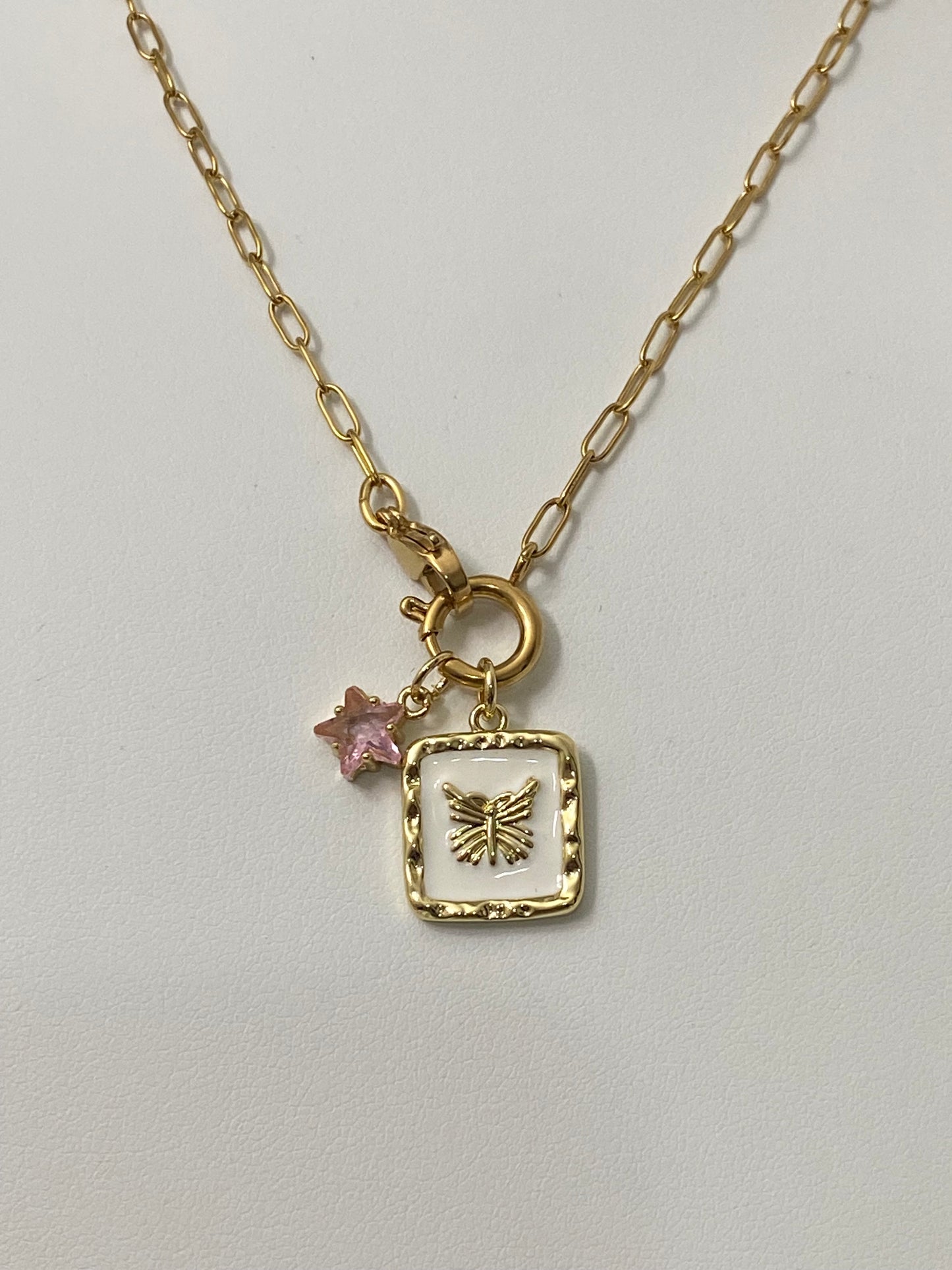 Gold Charm Holder Necklace