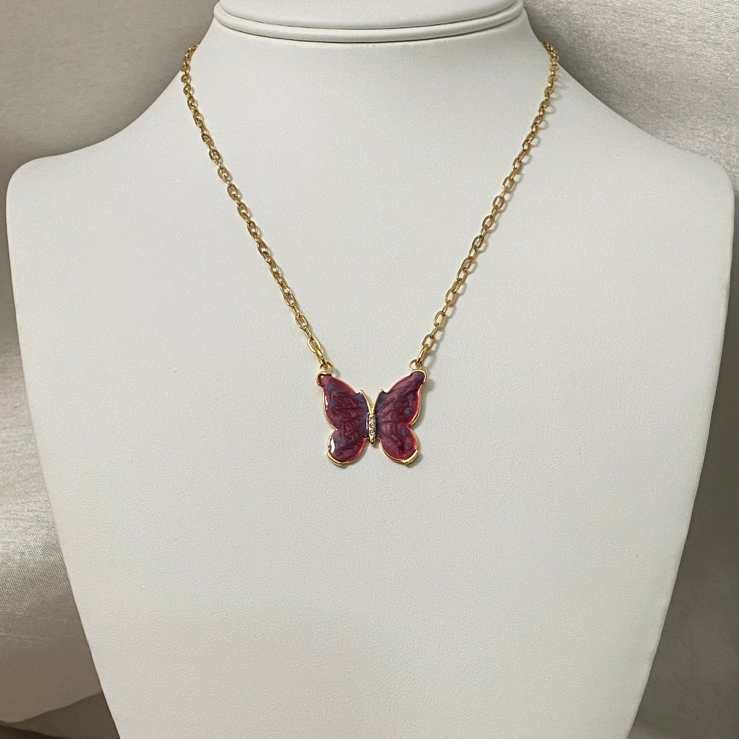 Sangria Butterfly Necklace