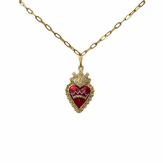 Crown Sacred Heart Necklace