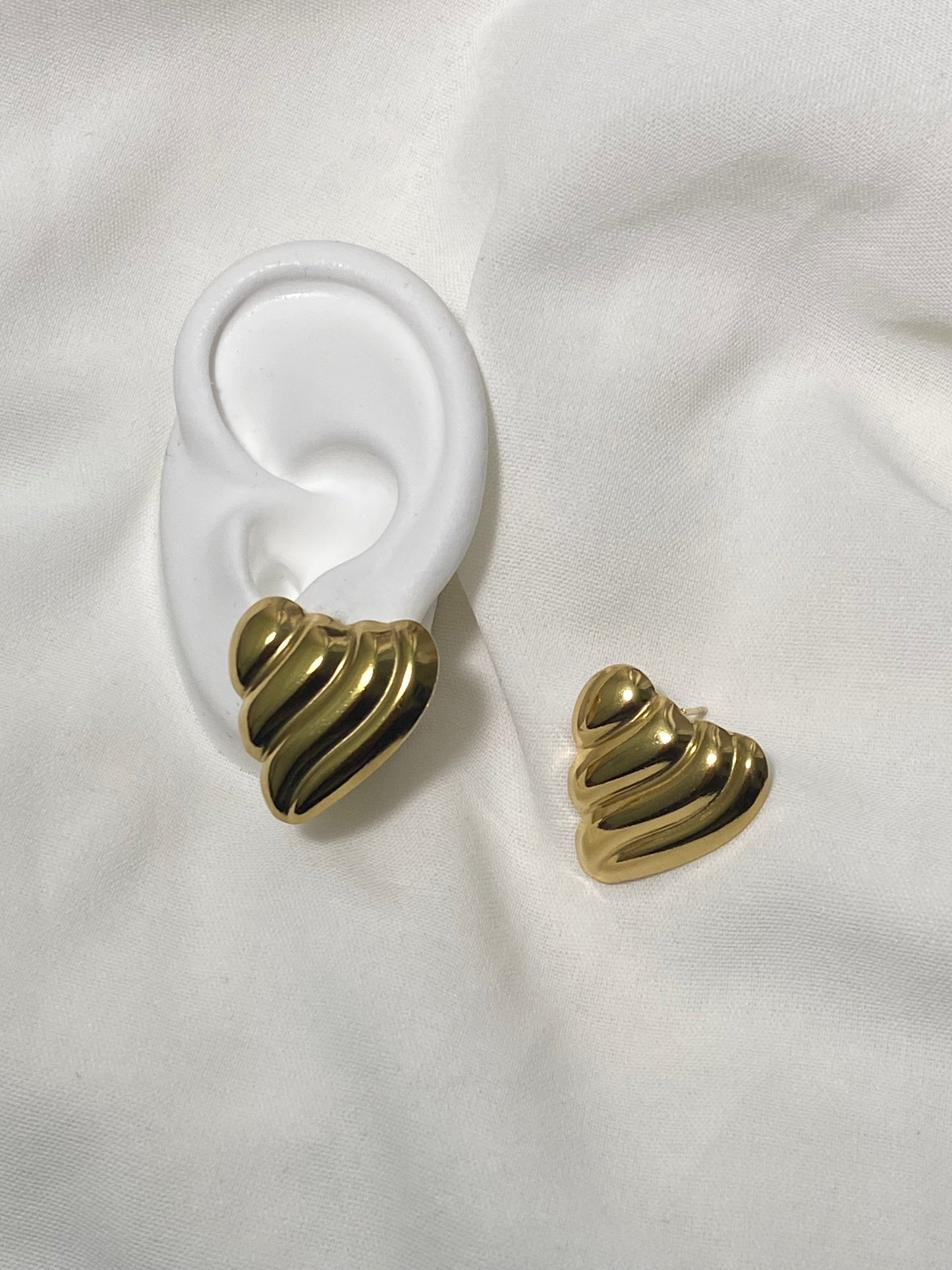 Ripple Heart Studs
