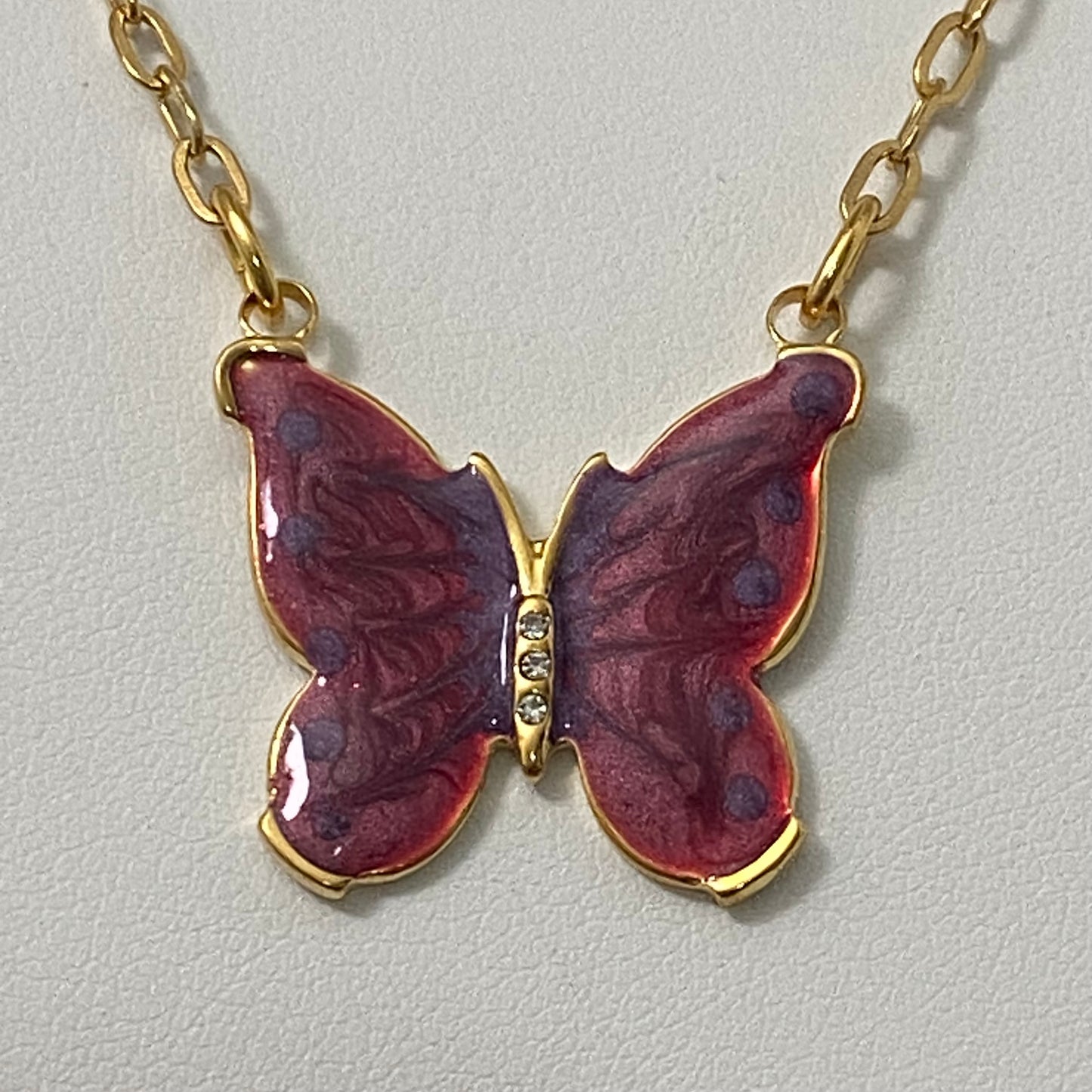 Sangria Butterfly Necklace