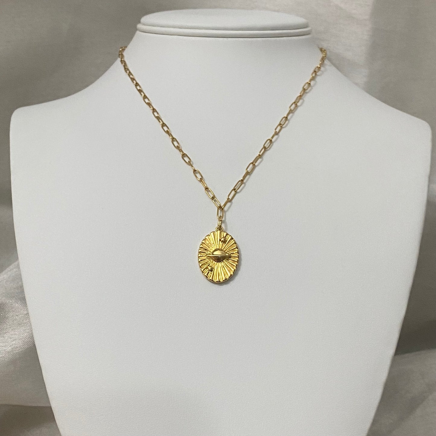 Saturn Medallion Necklace