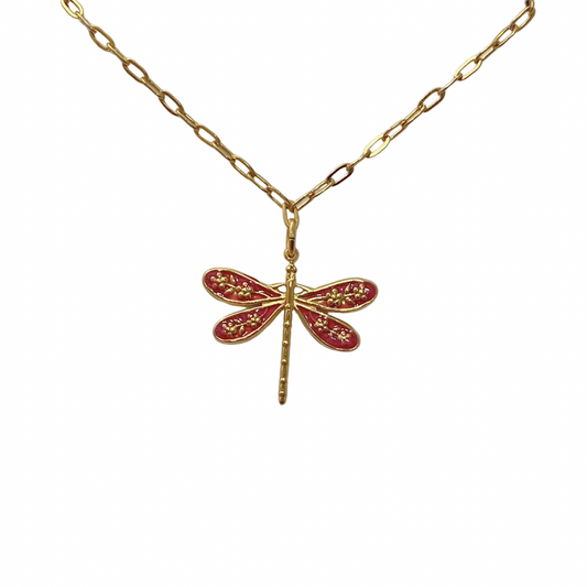 Red Dragonfly Necklace