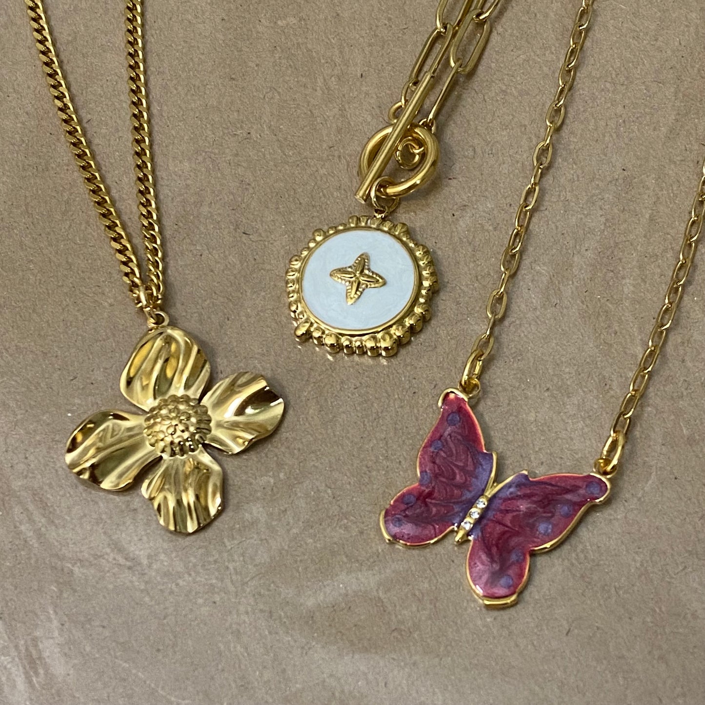 Sangria Butterfly Necklace