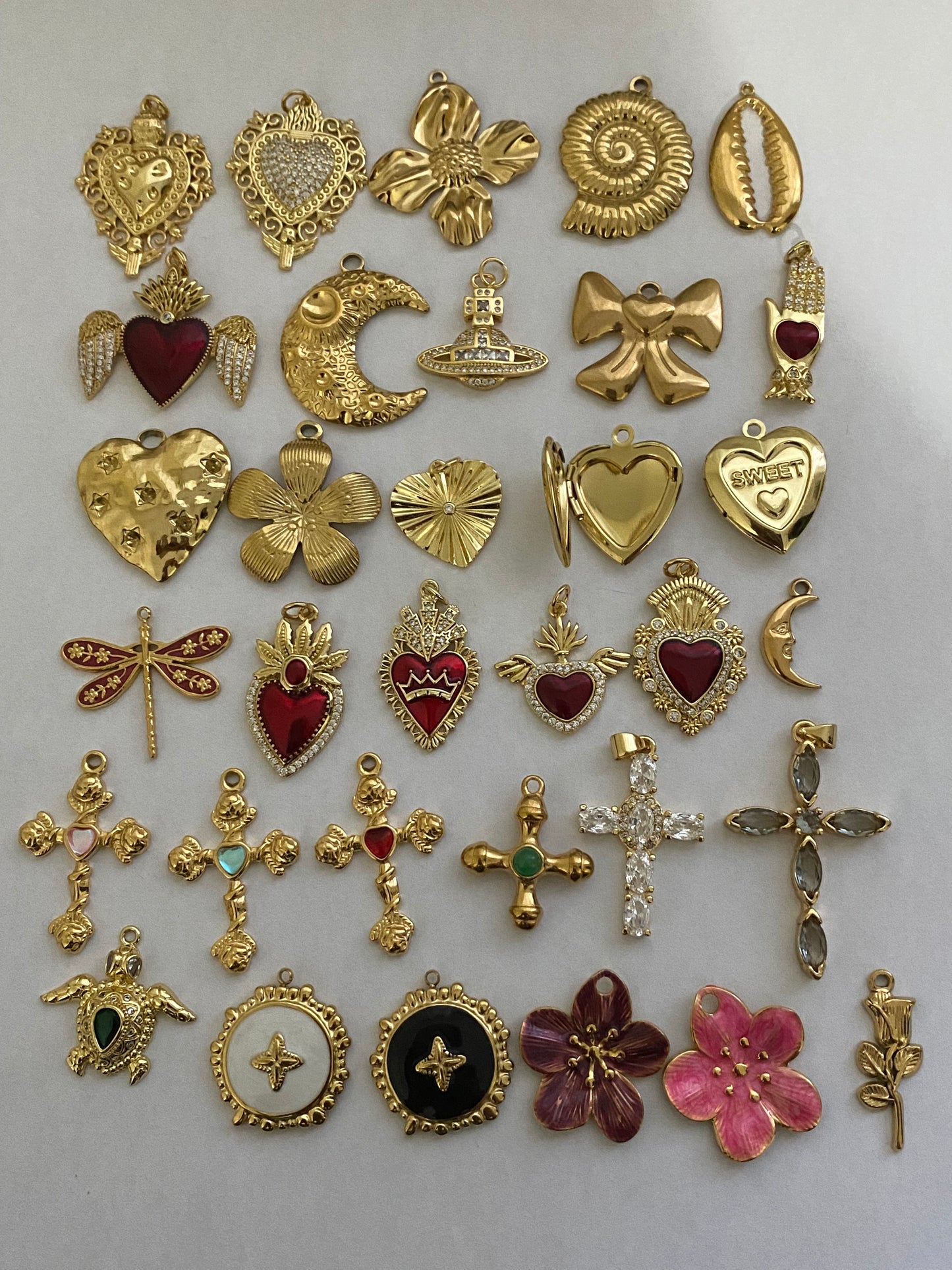 Gold Charm Holder Necklace