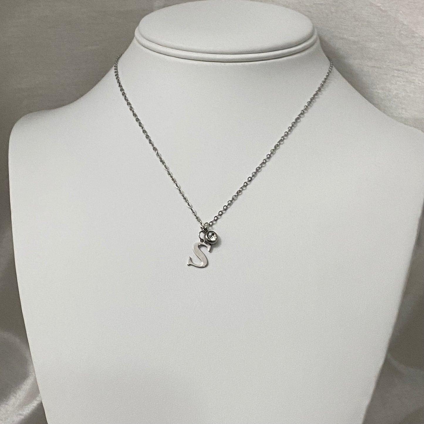 Initial + Crystal Necklace