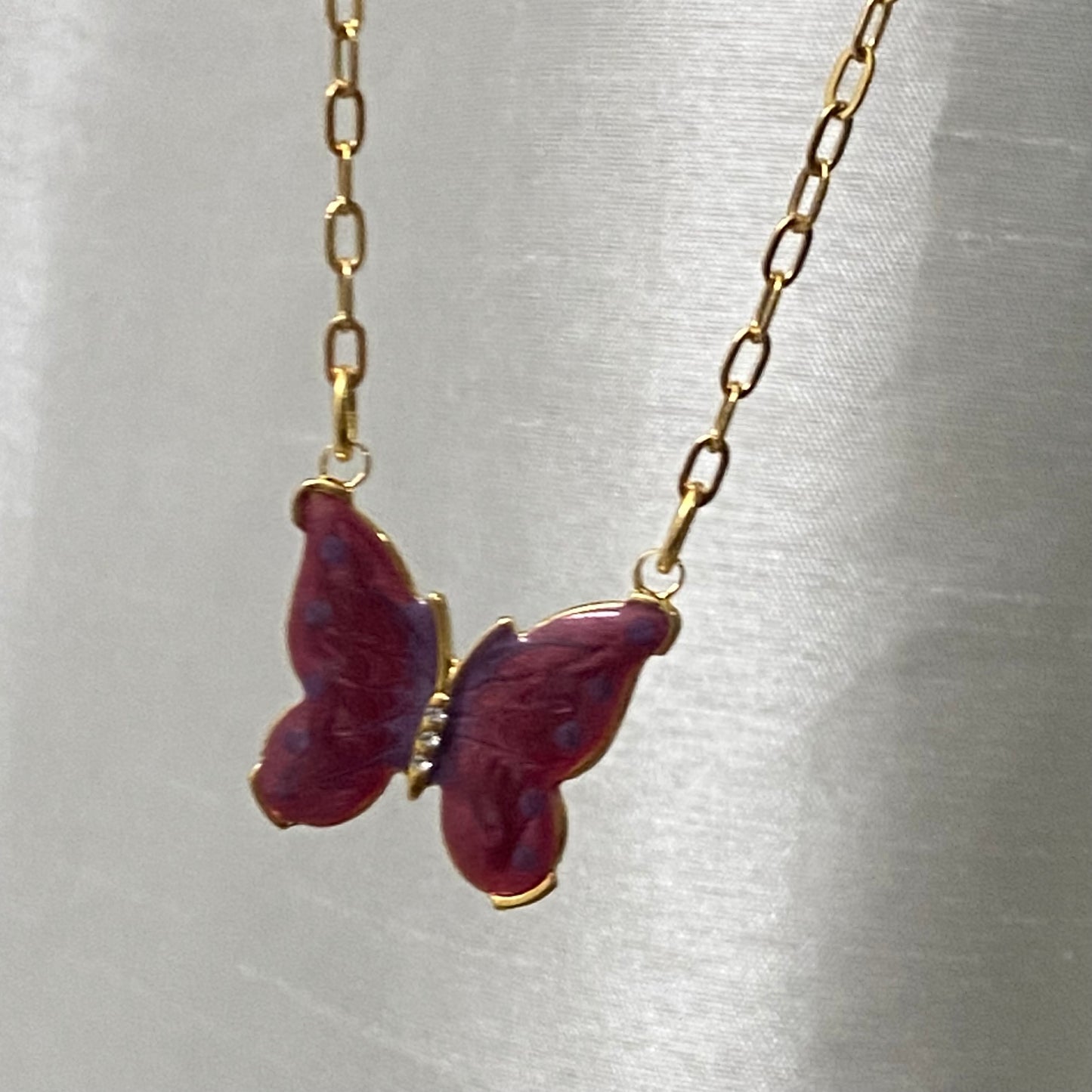 Sangria Butterfly Necklace
