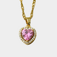 Pink Crystal Heart Necklace