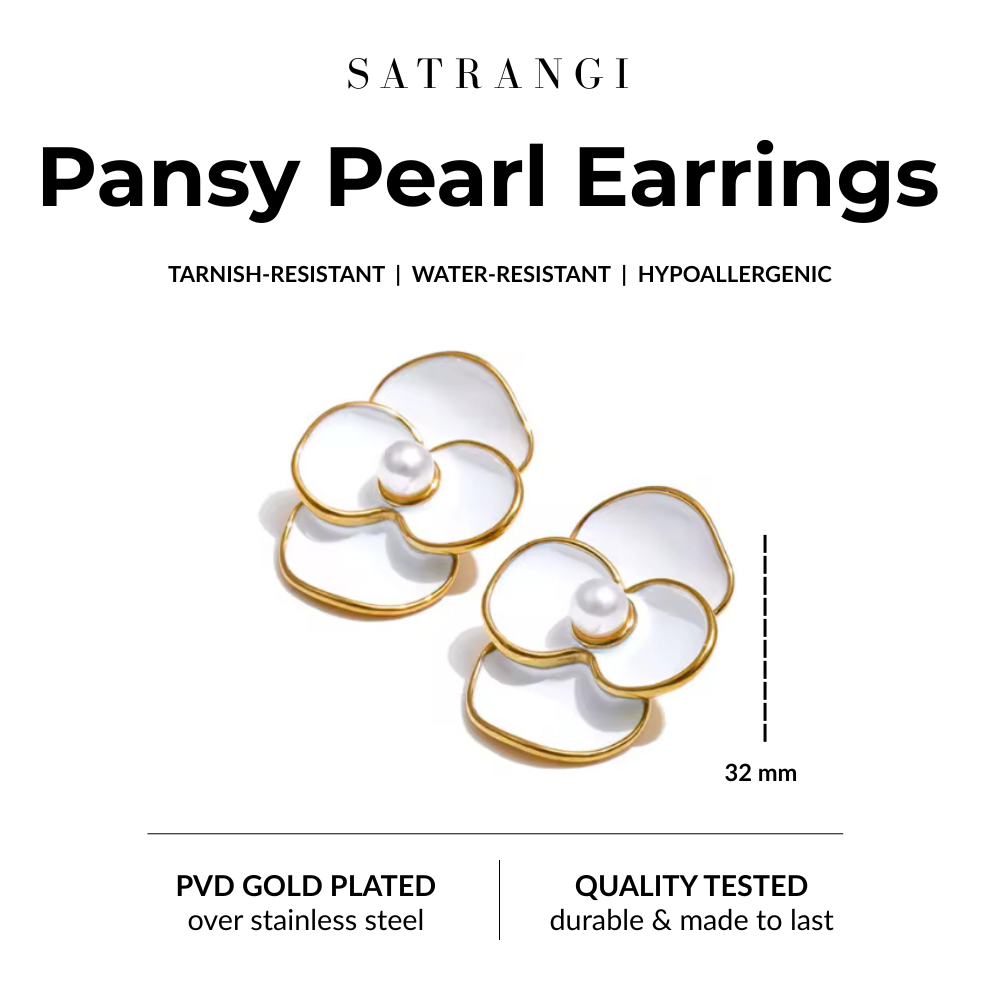 Pansy Pearl Earrings