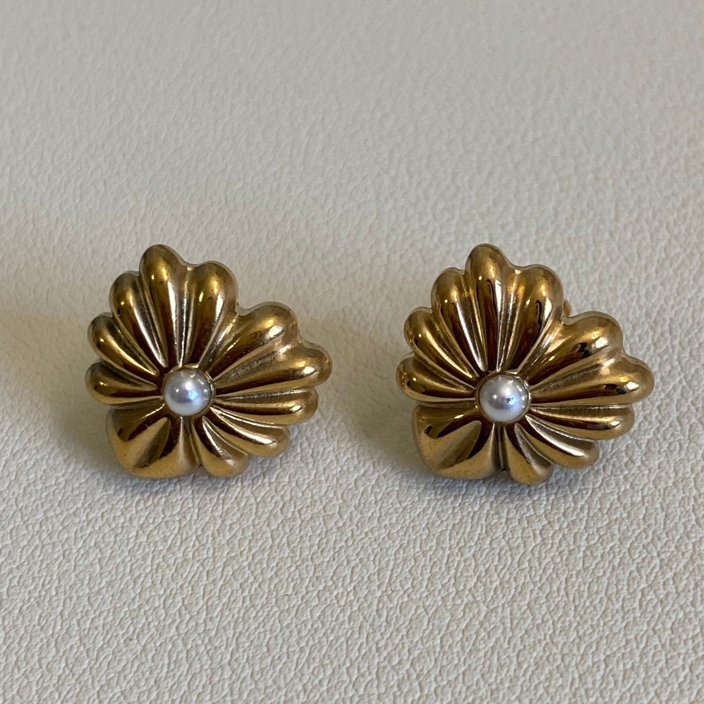 Flower Heart Studs