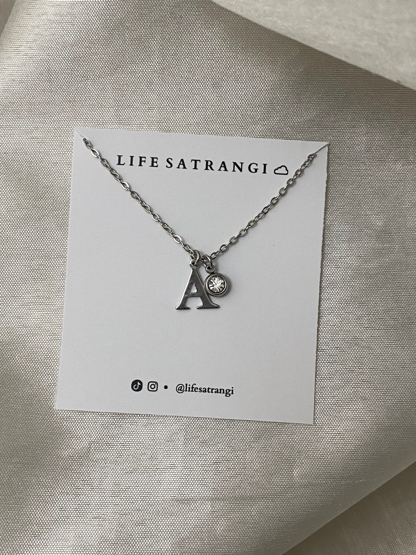Initial + Crystal Necklace