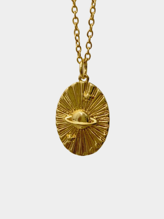 Saturn Medallion Necklace