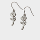 Soft Rose Earrings in Silver