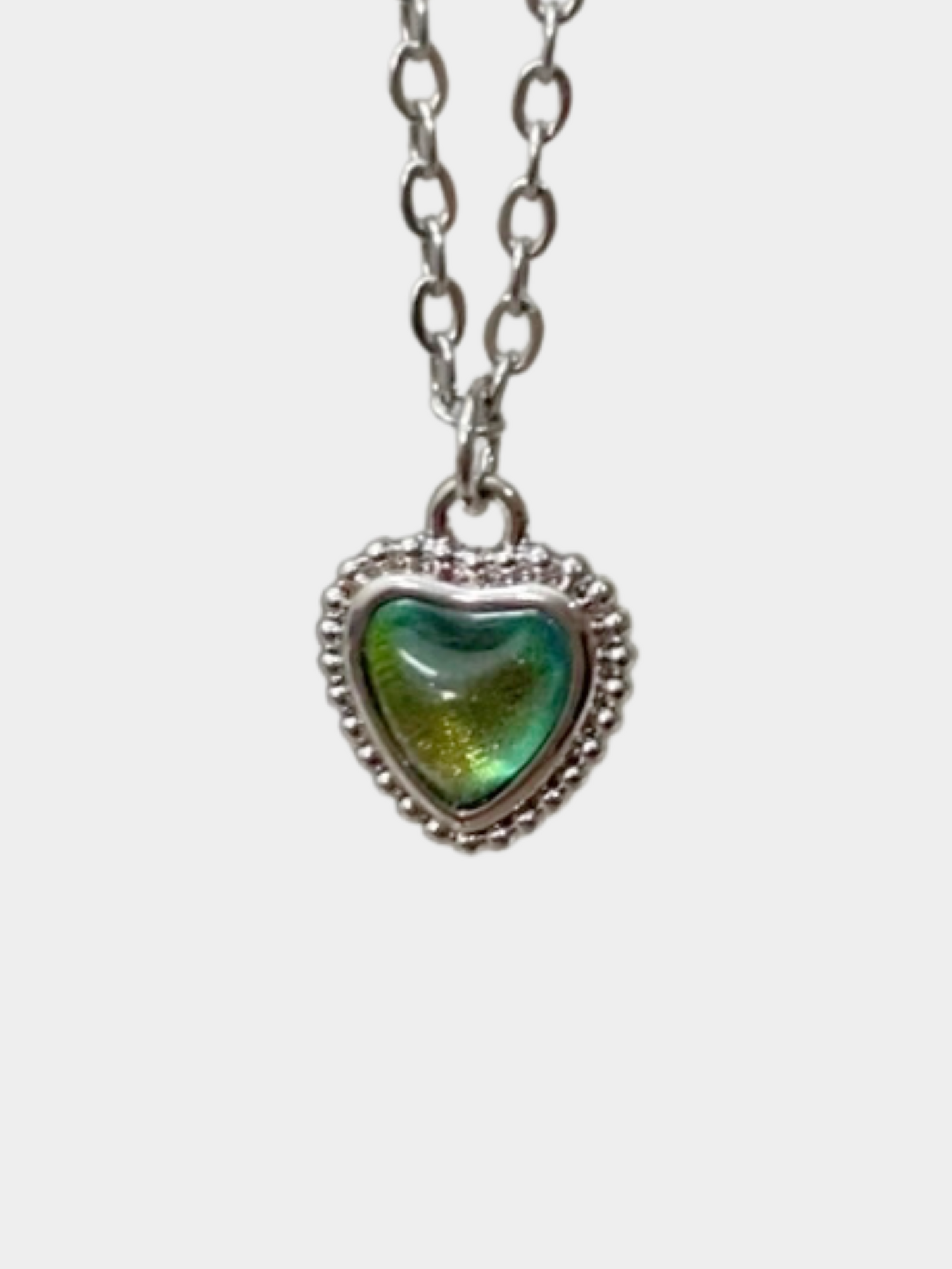 Green Amira Necklace in Silver