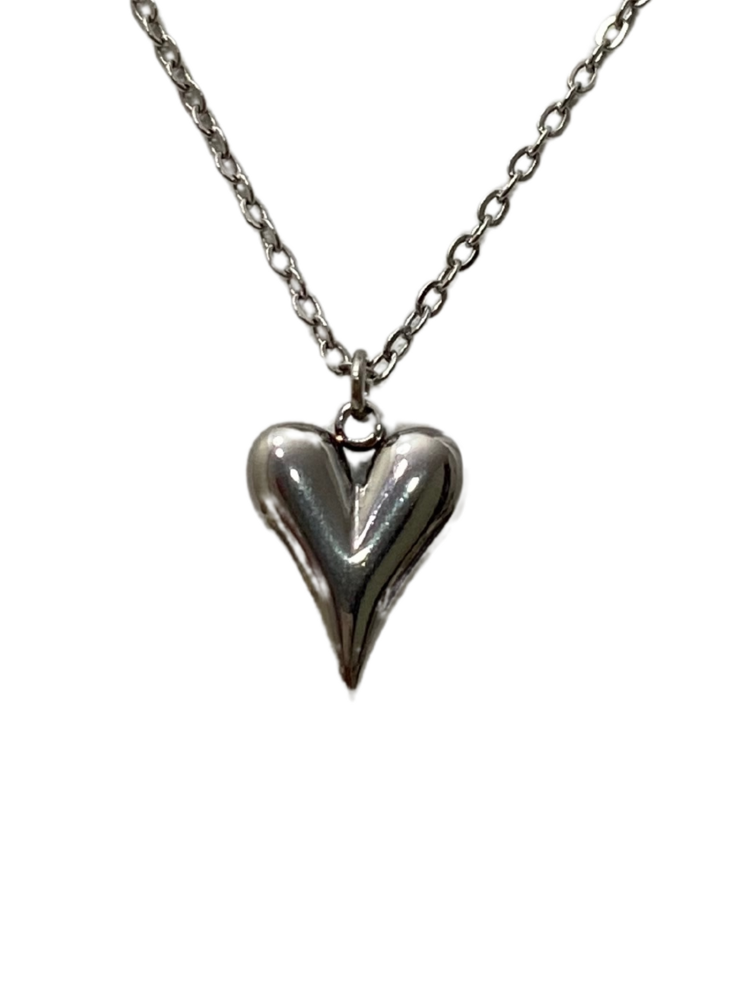 Gold Puffy Heart Necklace