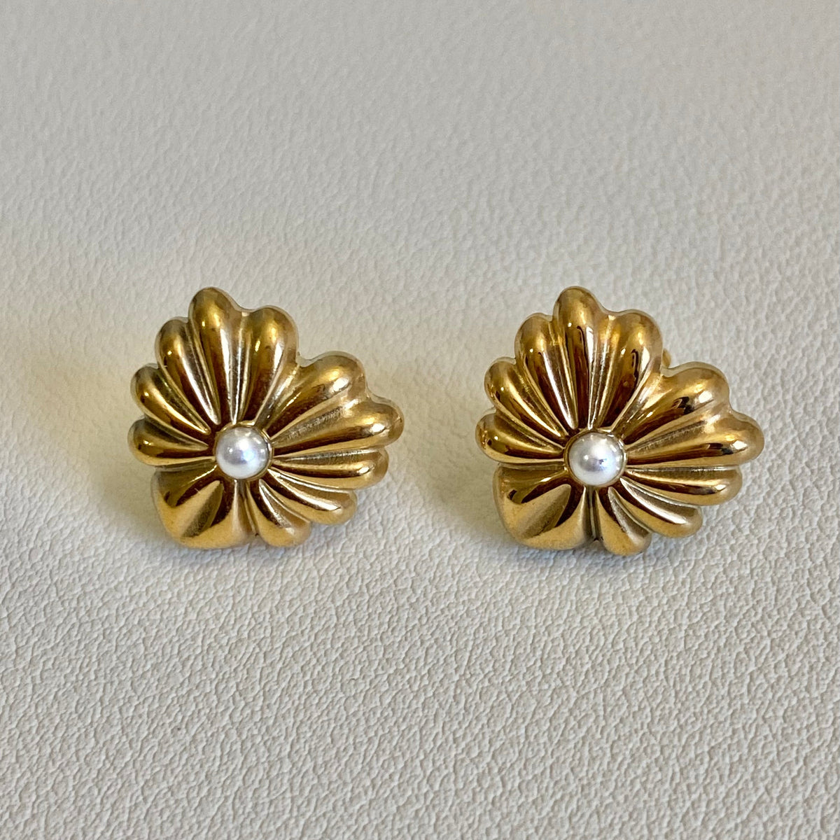 Flower Heart Studs