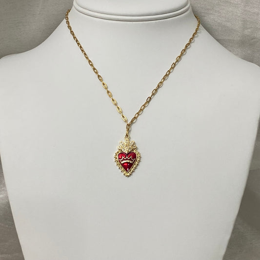 Crown Sacred Heart Necklace