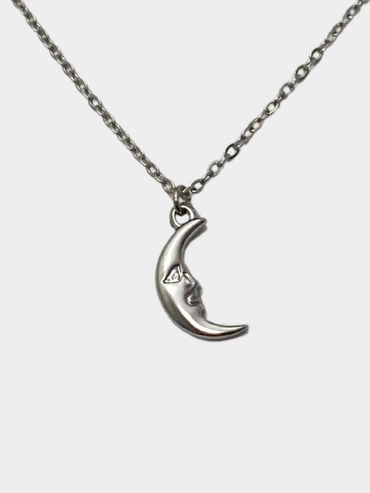 Silver Crescent Moon Necklace