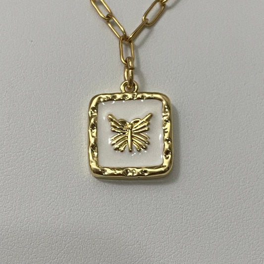 White Butterfly Necklace