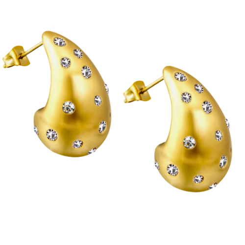 Bling Teardrop Studs