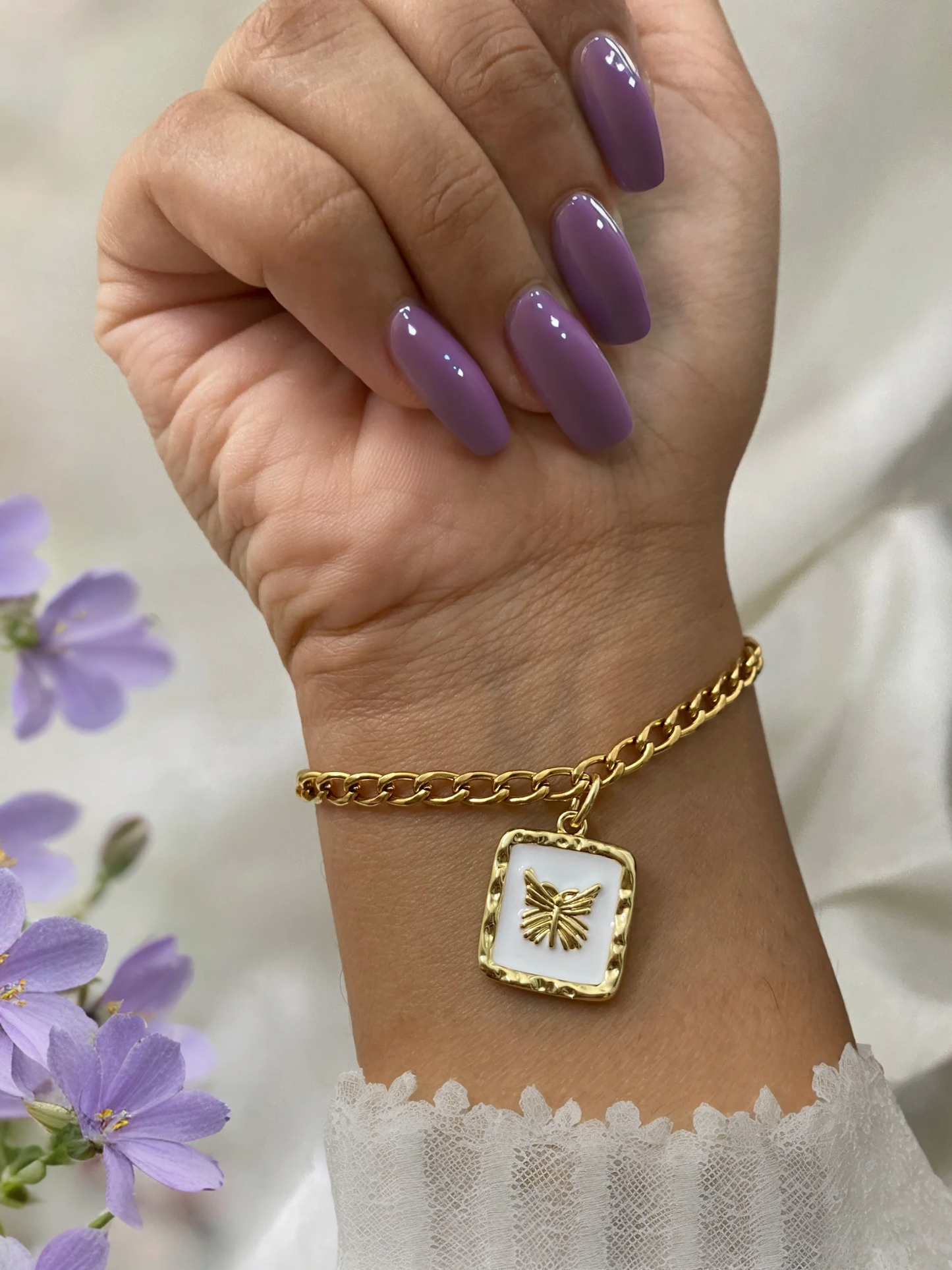 White Butterfly Bracelet