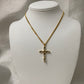 Grey Crystal Cross Necklace