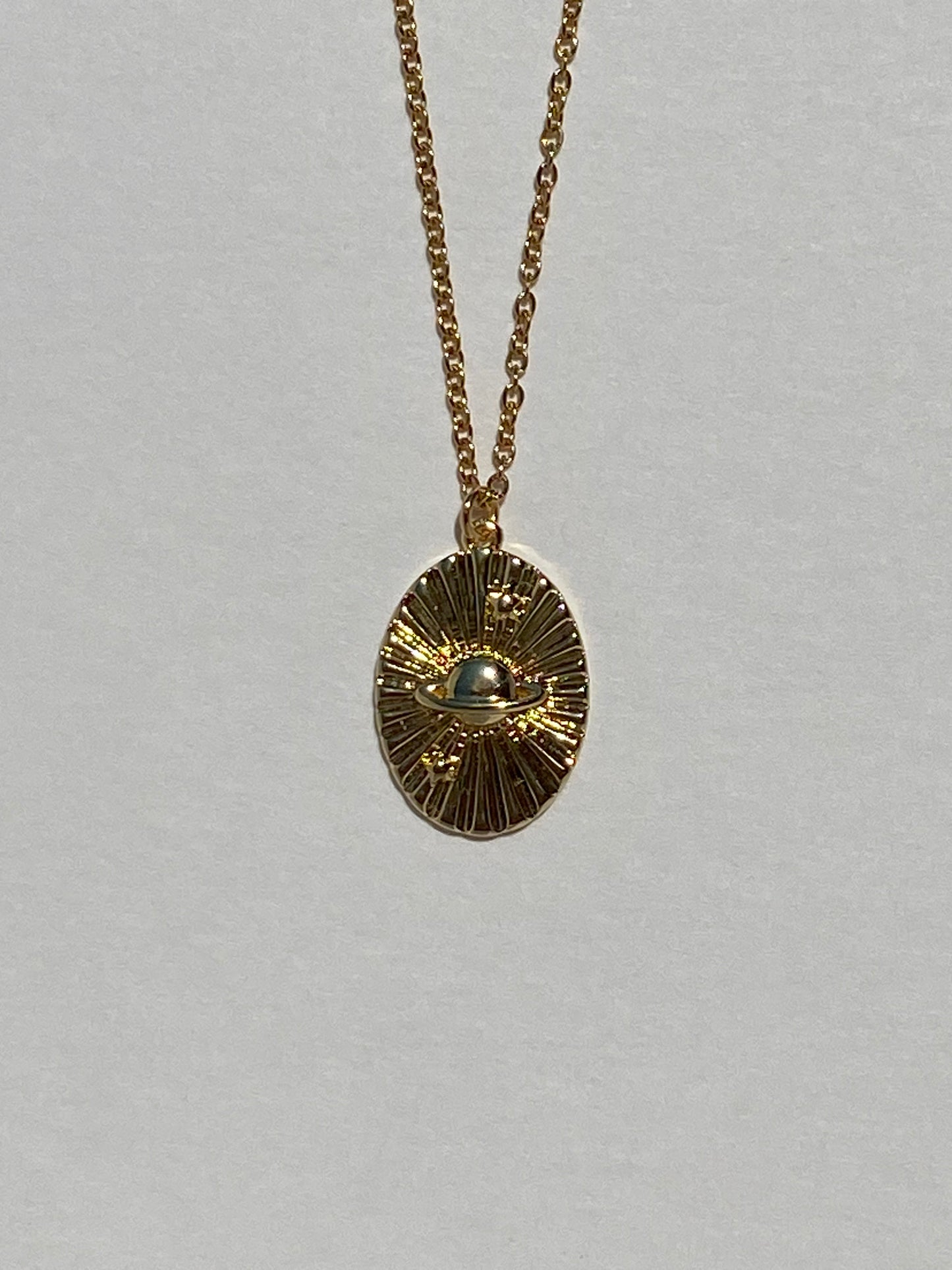 Saturn Medallion Necklace