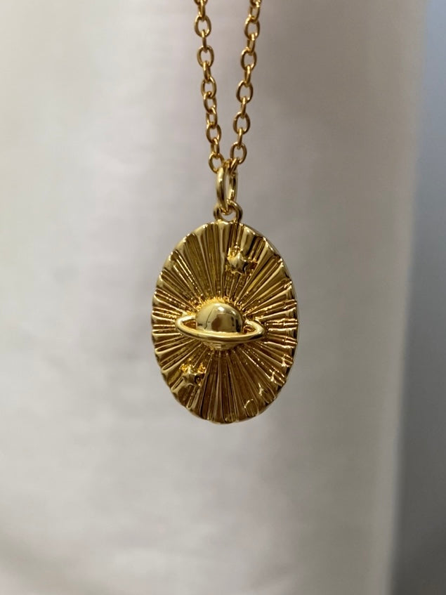 Saturn Medallion Necklace