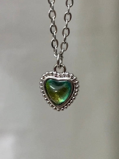 Green Amira Necklace in Silver