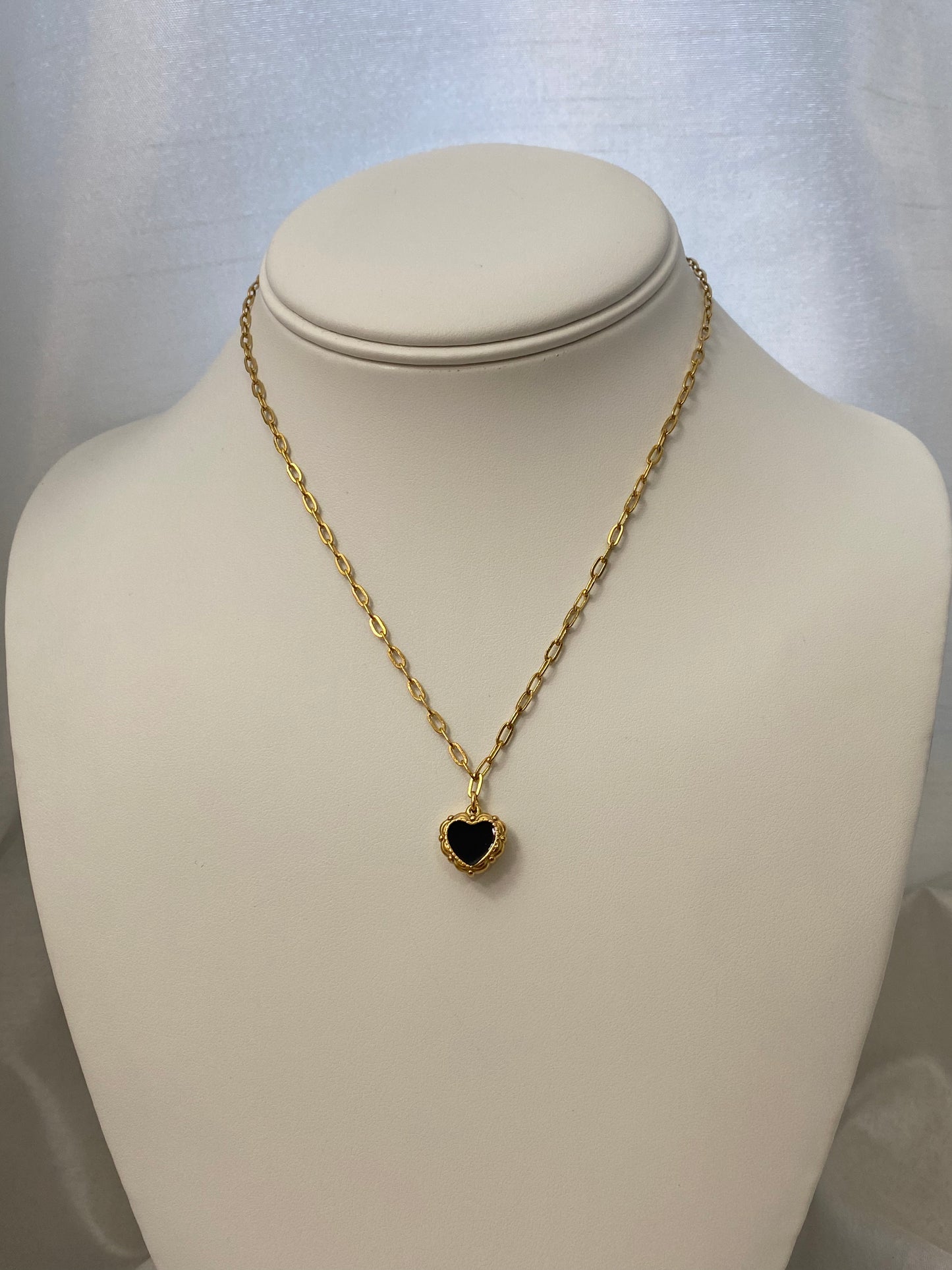 Black Coquette Heart Necklace