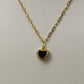 Black Coquette Heart Necklace